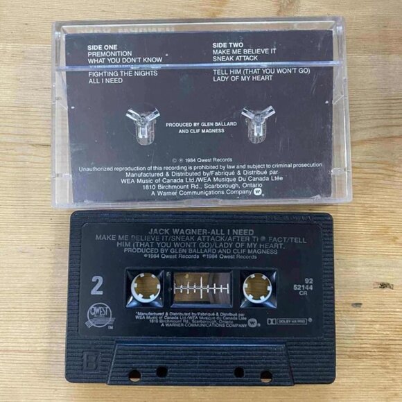 TJack Wagner – All I Need Vintage Cassette Tapes C11 - Picture 2 of 2